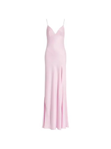 Rochie maxi Alberta Ferretti din satin roz