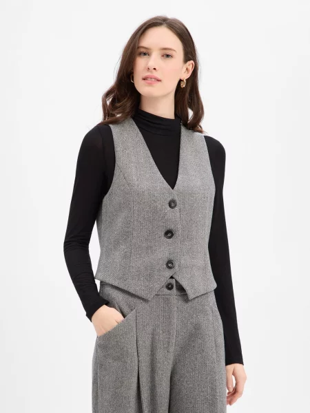 Guido Maria Kretschmer wełniana kamizelka Loretta Kobiety Wełna wzorzysty 34 szary