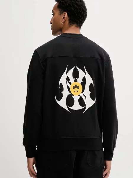 Кофта Barrow з капюшоном з принтом чорний