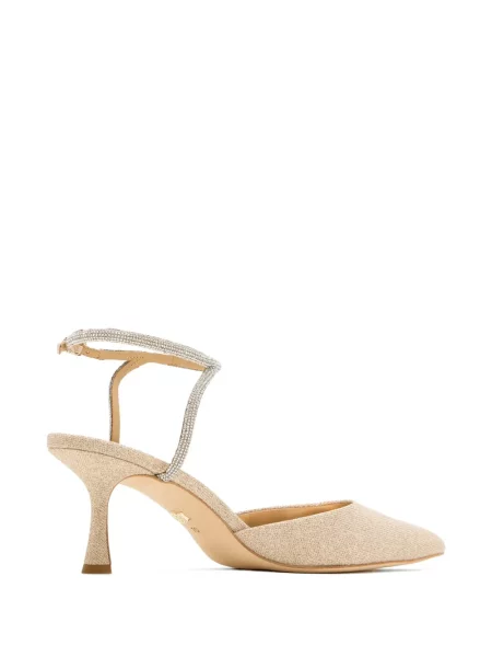 Křišťálové zkrácené lodičky Badgley Mischka na ramínka zlaté