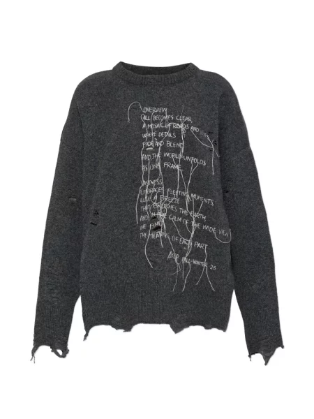 Pulover Akep cu broderie gri