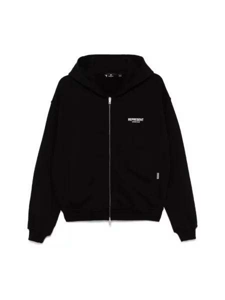 Represent bluza Represent Owners Club Zip Hoodie z kapturem z nadrukiem czarny