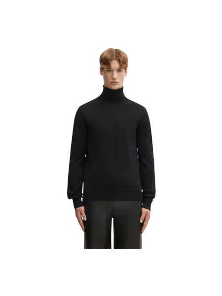 Maison Margiela sweter wełniany lekki z golferm czarny