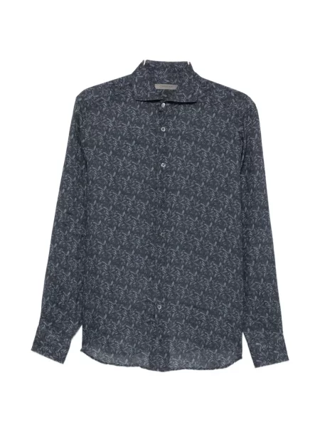Lung cămașă Corneliani cu model floral cu imagine albastru