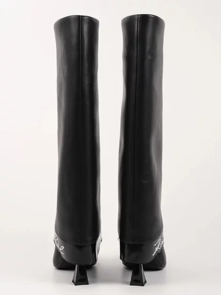 Karl Lagerfeld ghete de piele DEBUTANTE cu cui negru