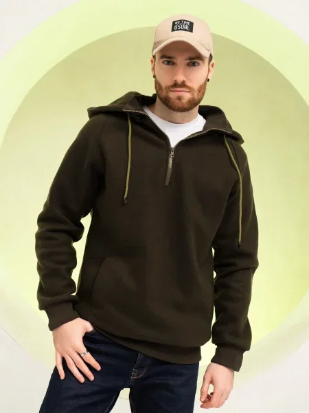 Худі ISSA Plus фліс хакі