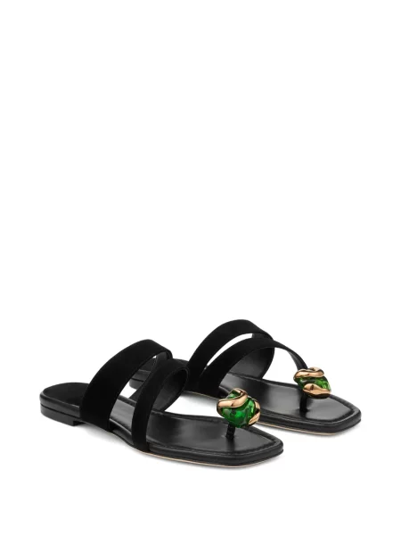 Сандали Jimmy Choo без ток камъни черно