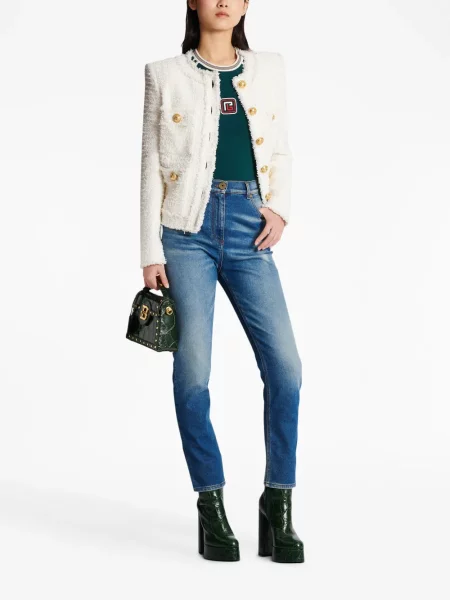 Дънки Balmain с автограф синьо
