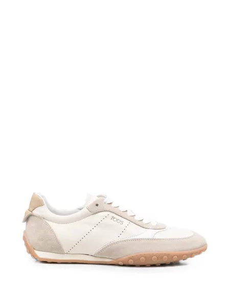 Sneakerși Tod's din piele de căprioară alb