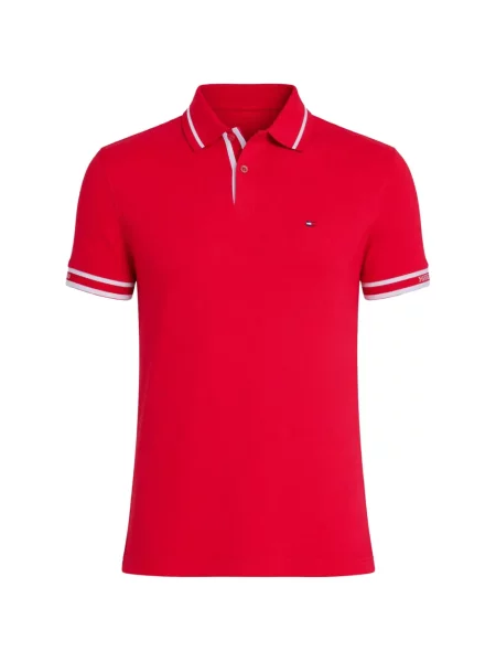 Tricou polo Tommy Hilfiger cu dungi roșu