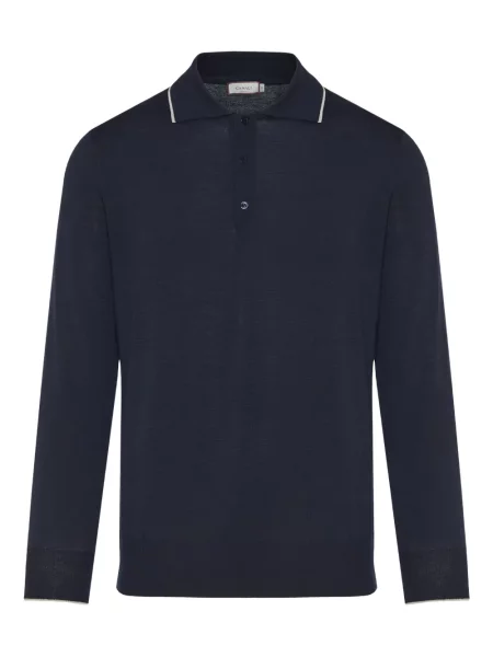 Lung tricou polo Canali albastru