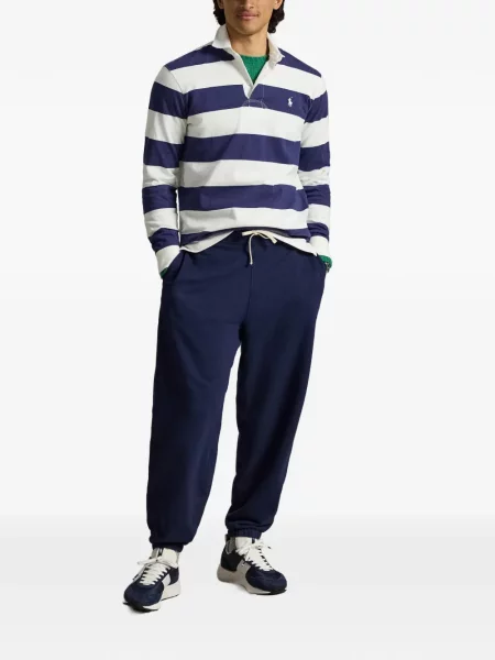 Șosete Polo Ralph Lauren cu model herringbone cu broderie plasă albastru