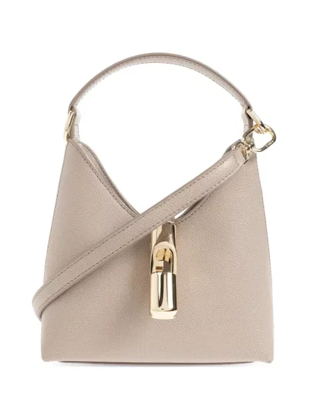 Geantă shopper Furla din piele gri