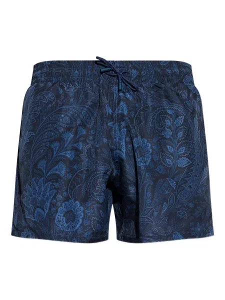 Slip de baie Etro cu imagine cu model paisley albastru