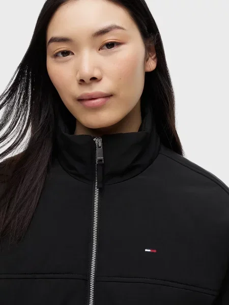 Джинсова куртка Tommy Jeans з високим коміром чорна