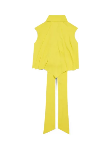 Bluză Balenciaga cu funde drapată galben