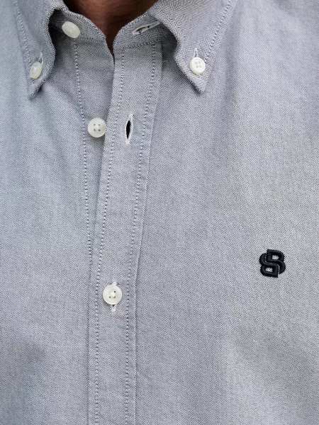 BOSS koszula casual Roan Mężczyźni Slim Fit marmurkowy L niebieski