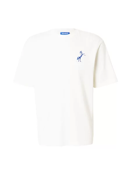 HUGO Tricou albastru deschis alb