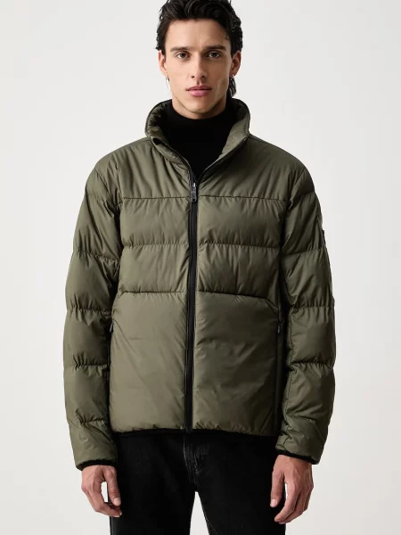 BOSS Green geacă de tranziție pentru bărbați OW_Urbanex Puffer verde