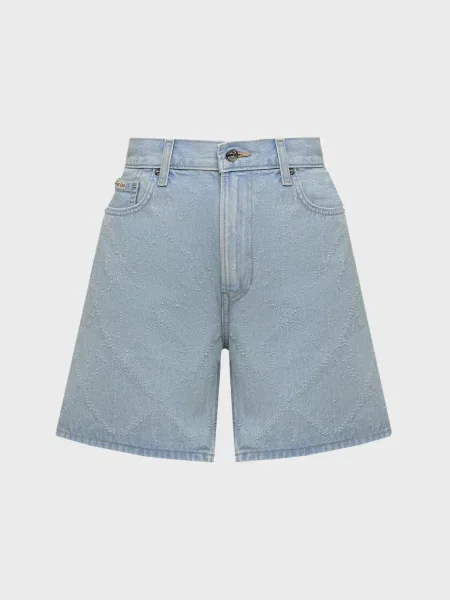 Короткие джинсовые шорты Calvin Klein Jeans с принтом голубые