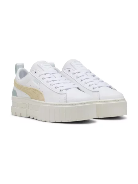 Puma buty Mayze Lth beżowy na platformie białe