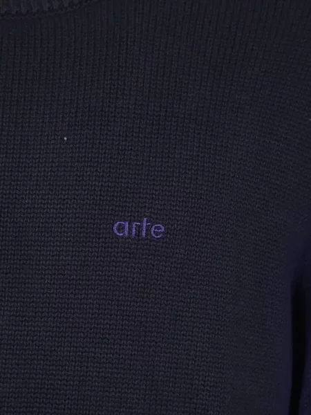 Плетен пуловер Arte Antwerp бродиран синьо