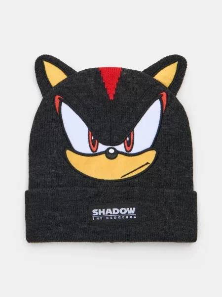 Sinsay Čepice beanie s 3D prvky Sonic the Hedgehog šedá
