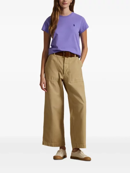 Polo Polo Ralph Lauren z twillu do kolan plisowane żółte