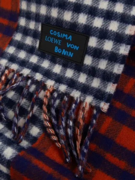 Fular Loewe în carouri roșu
