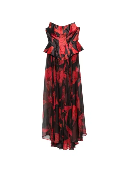 Rochie maxi Babylone Paris cu model floral cu imagine negru