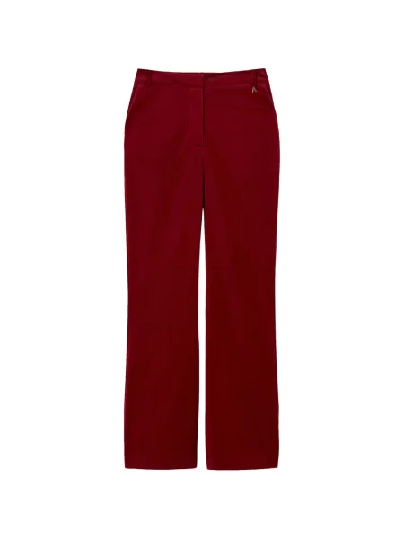 Pantaloni Twinset de catifea evazate roșu