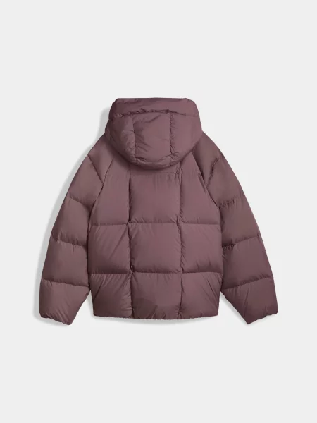 Пуховик Puma с капюшоном фиолетовый