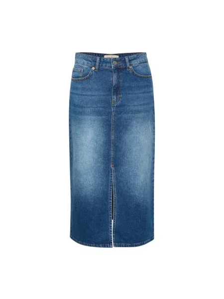 Spódnica jeansowa Part Two z rozcieciem niebieska