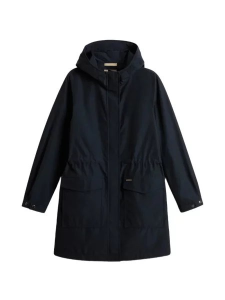Parka Woolrich z kapturem niebieska