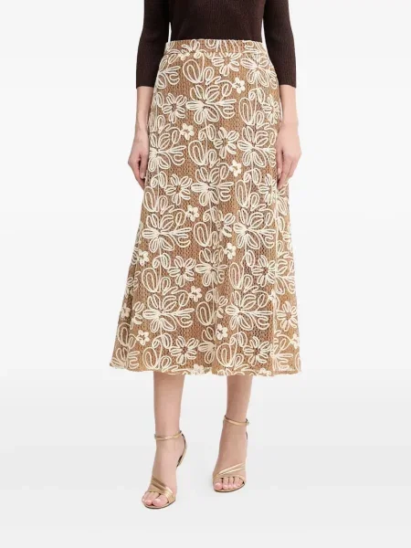 Fustă Luisa Spagnoli cu model floral maro