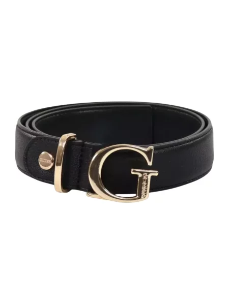 Pasek Guess w paski czarny