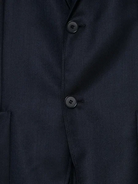 Sacou Giorgio Armani cu model herringbone albastru