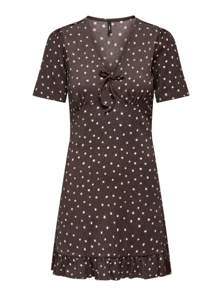 ONLY Obleka ONLMOLLY temno rjava bela