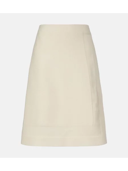 Fustă Jil Sander de lână alb