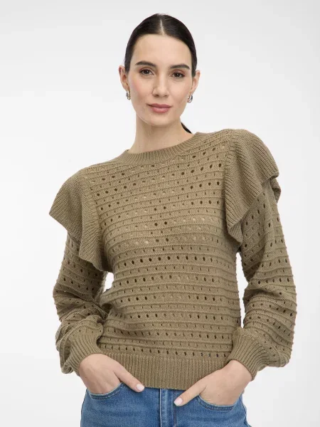 Sveter Orsay s volánmi khaki