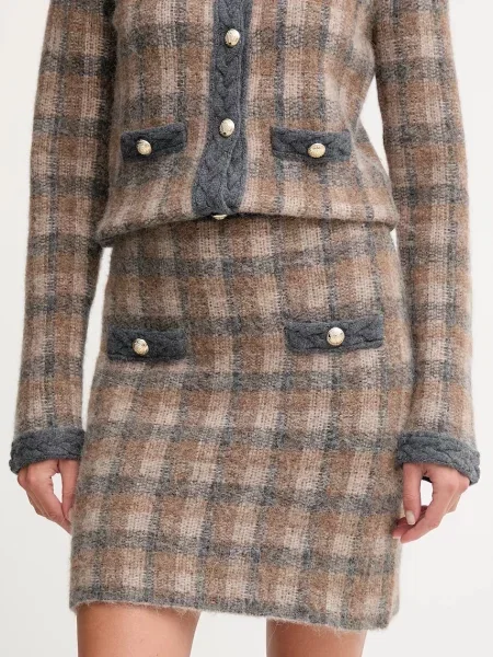 Joop! fustă cu lână midi creion maro