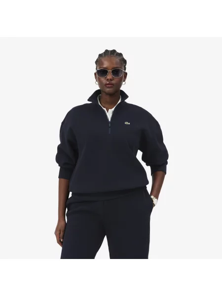 Lacoste Bluza Z Piki Na Ze Stójką granatowa