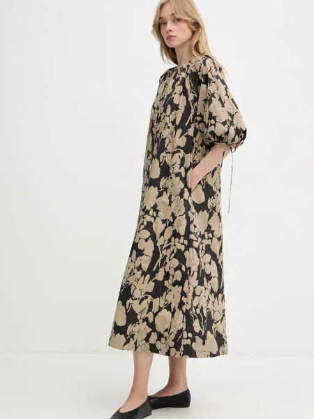 Samsoe Samsoe rochie din SAMATERA midi oversize bej