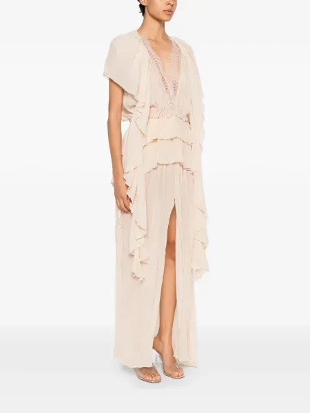 Rochie maxi Blumarine cu volane roz