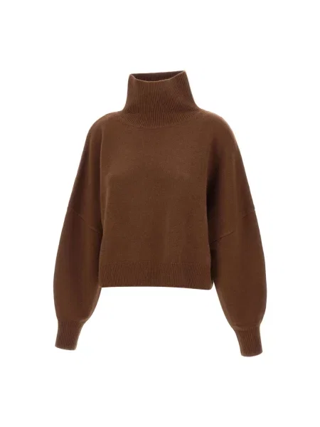 Golf Loulou Studio ze stójką wełniany brązowy