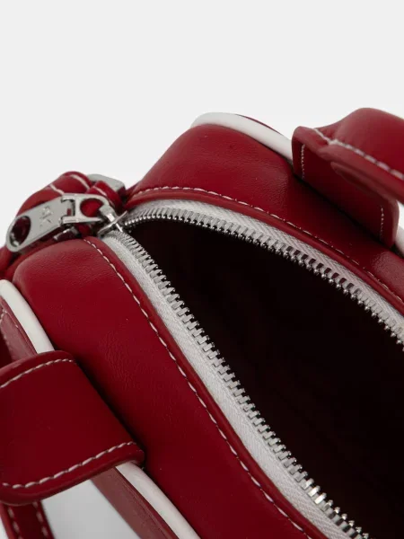 Calvin Klein Táska Contrast Ck Mini Bauletto Bag Bordó piros