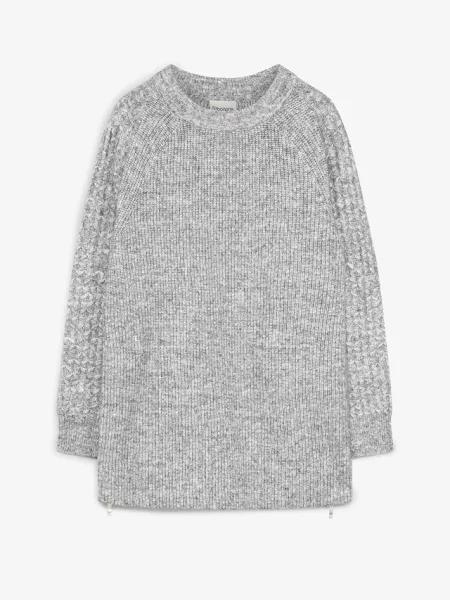 Ciepły sweter 2 w 1 ciążowy i do karmienia piersią szary