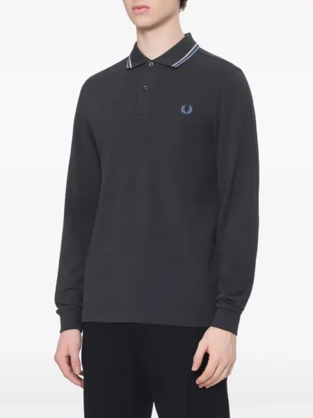 Lung tricou polo Fred Perry gri
