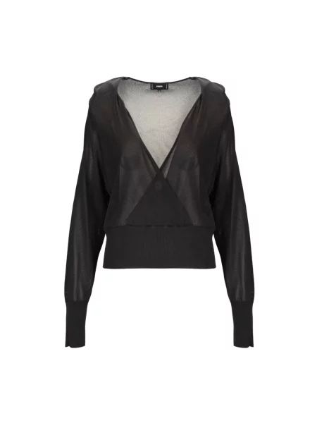 Bluzka Dsquared2 z dekoltem w serek czarna