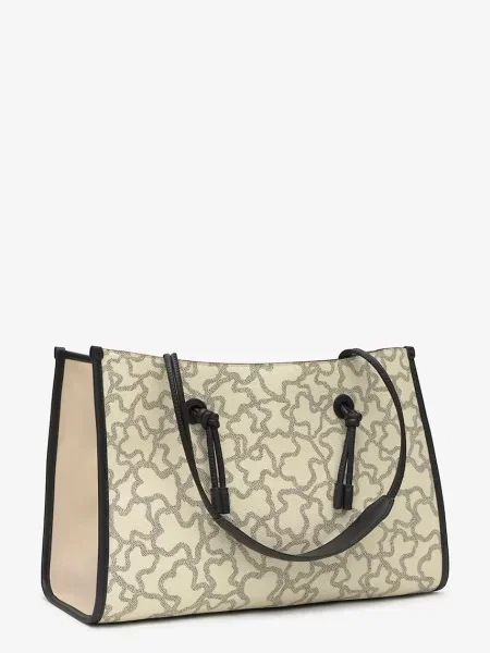 Tous torebka shopper z imitacji skóry beżowa